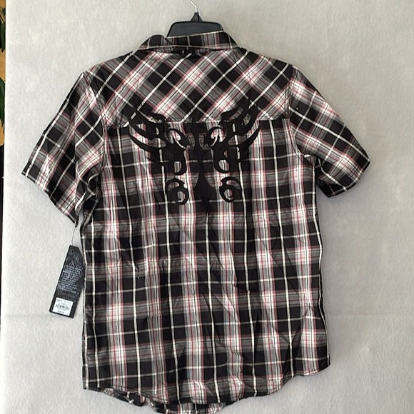 HELIX XL Boys Short Sleeve Button Down Graphic Back Pocket Front Shirt NWT - Picture 4 of 8